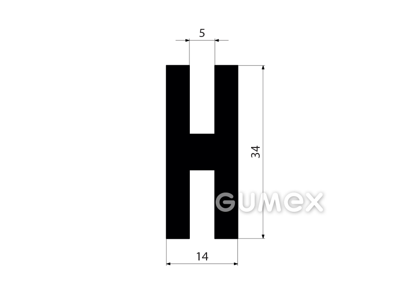 GUMMIPROFILE H-FORM - EPDM